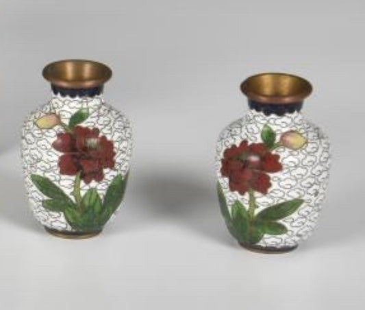 Pair of Miniature Chinese Cloisonné Vessels