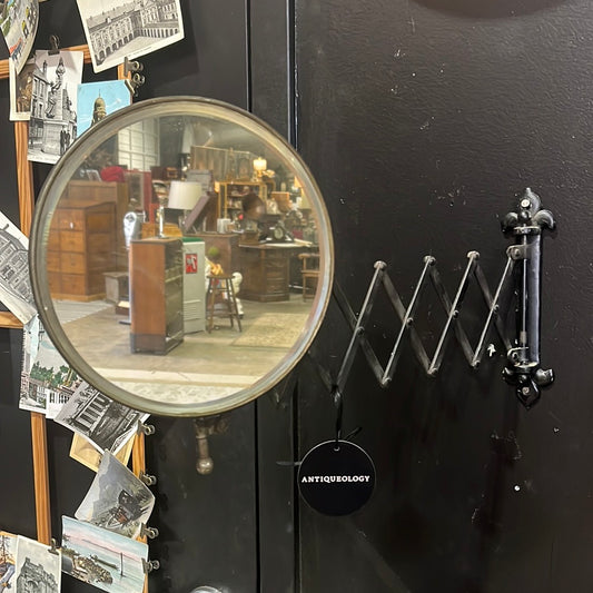 Antique Accordion Barber Mirror