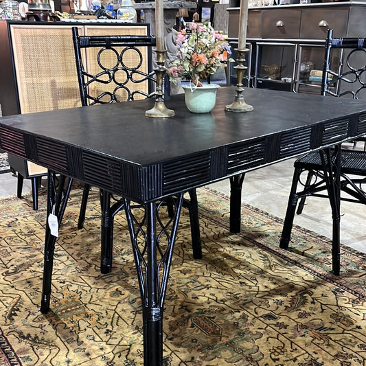 Vintage Bamboo Table & 4 Chairs