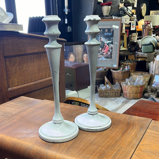 Pair of Early Hospital Candlesticks