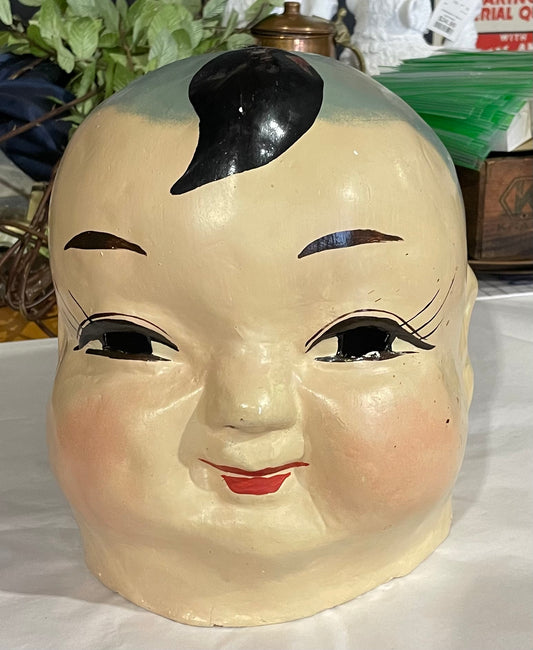 Vintage Chinese Full Head Paper Mache Face Mask