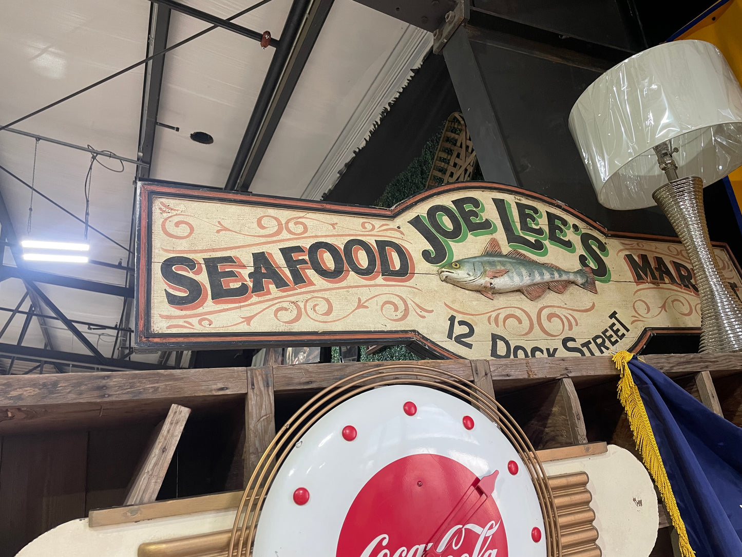 Vintage Wooden Sign, Joe Lee's Seafood Market
