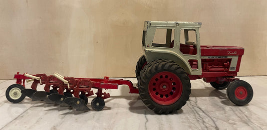 60’s International Turbo 1466 Tractor Toy with Ertl Plow
