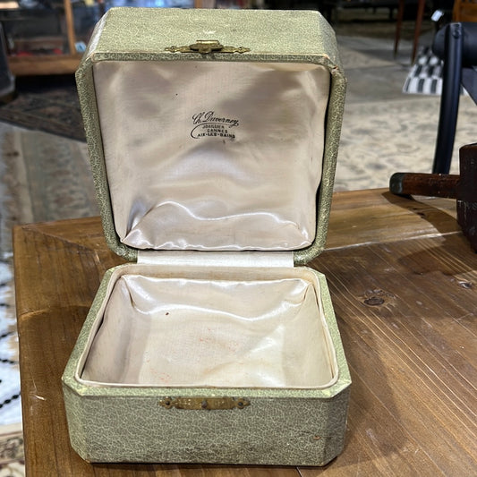 Antique French Box in Marbled Green