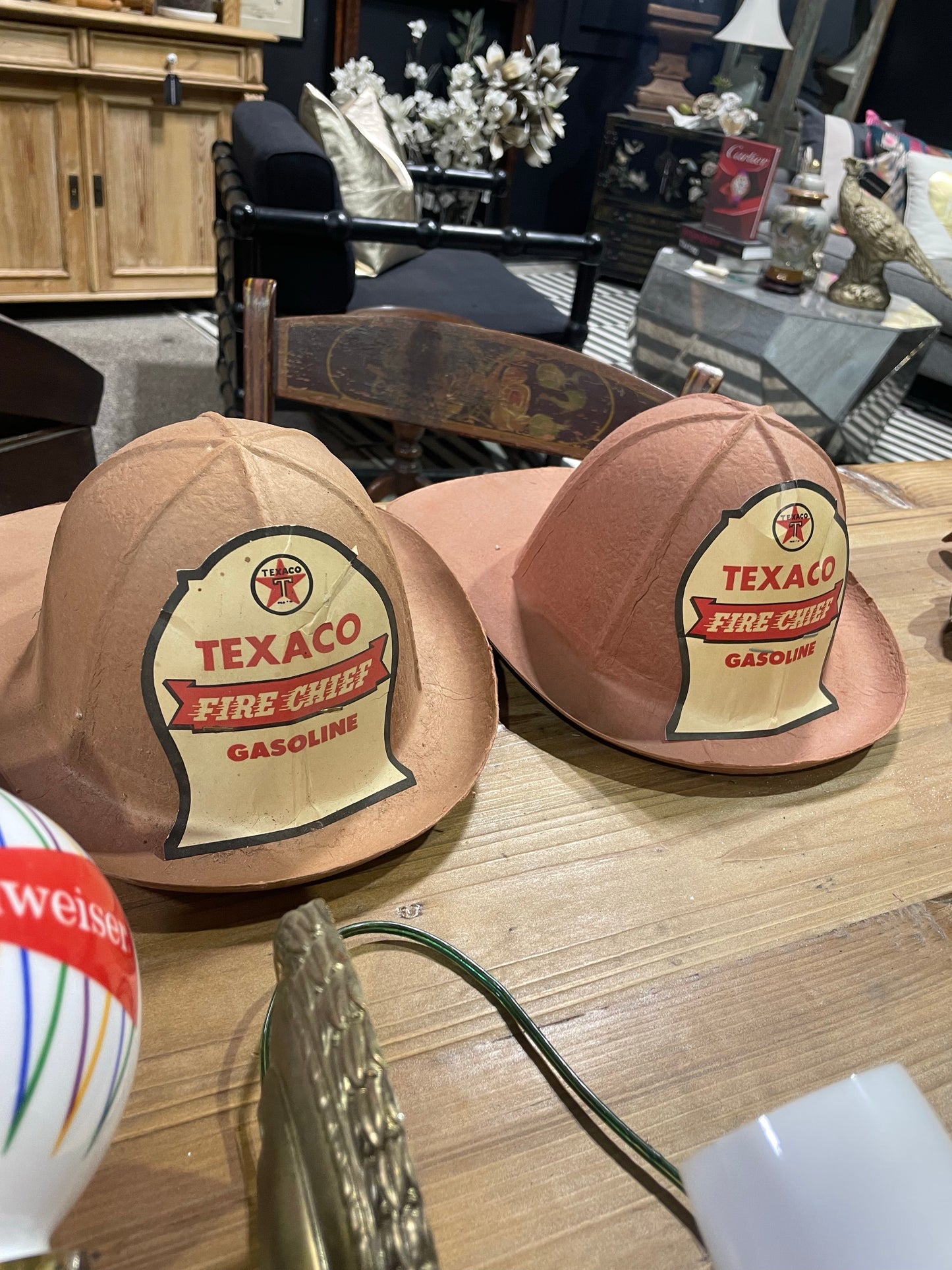 Vintage Texaco Gasoline Promo Fire Chief Hat Paper Mache