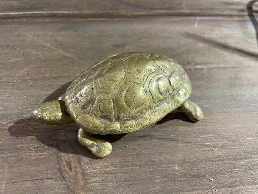 Vintage Brass Lidded Turtle