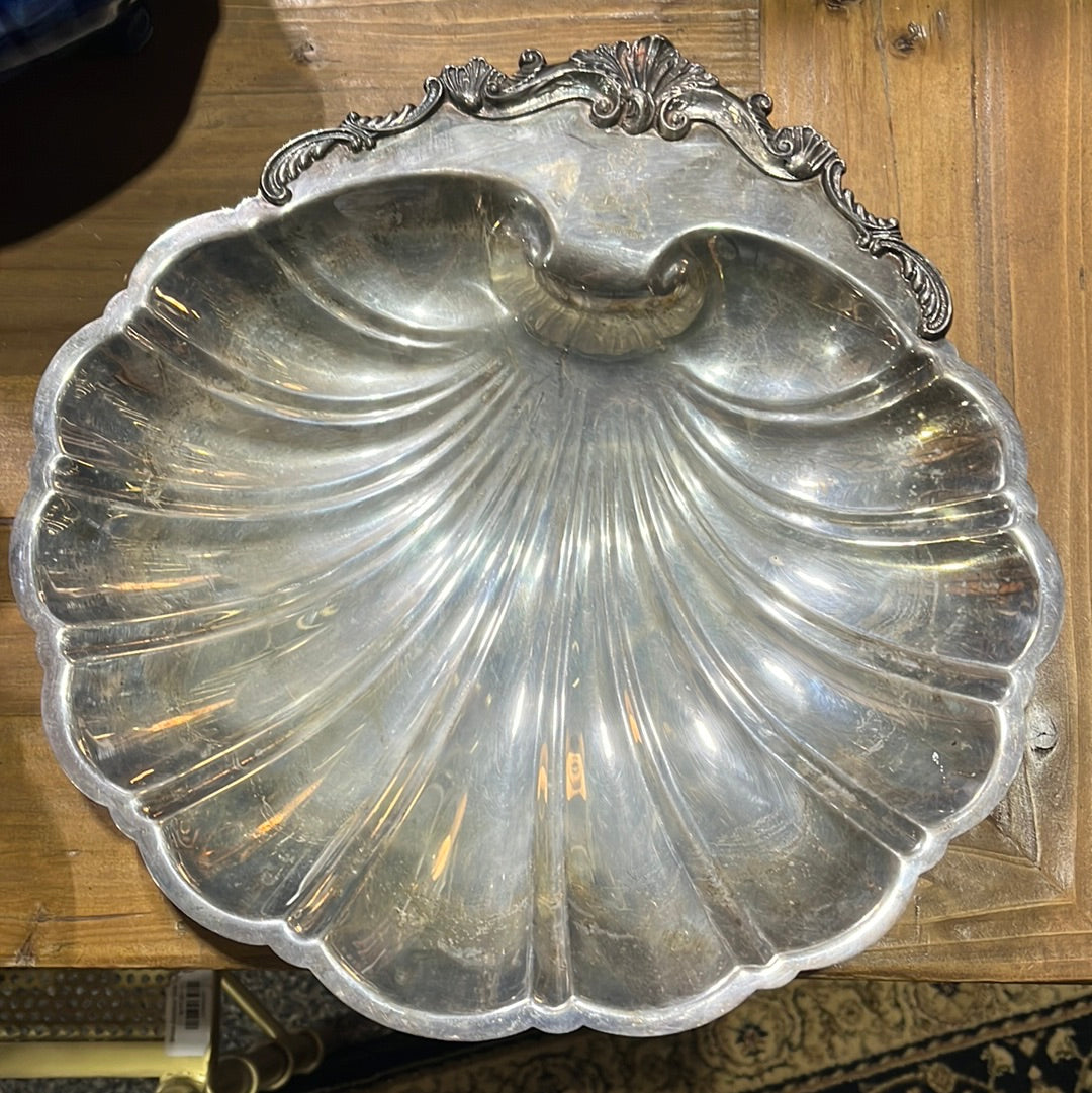Vintage Shell Footed Serving Bowl