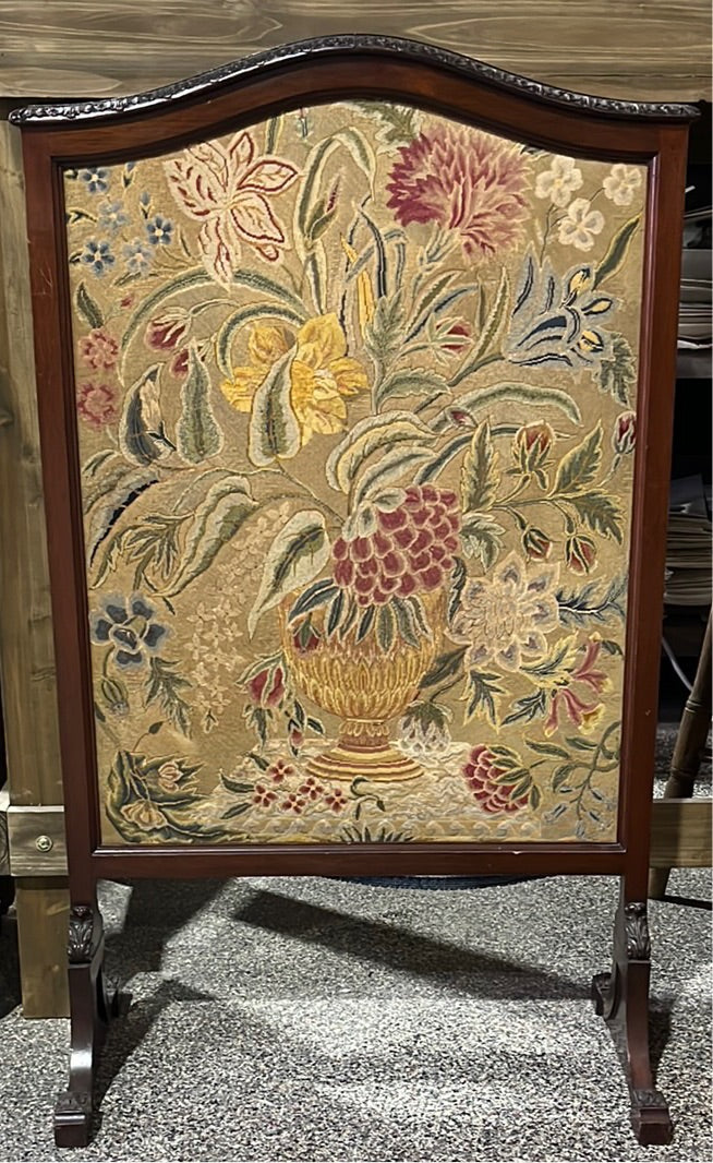 Antique Carved Fire Screen
