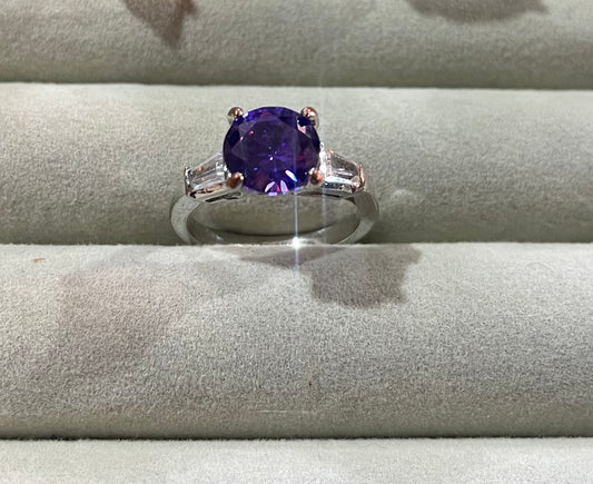 Vintage Purple Stone & Silver Ring
