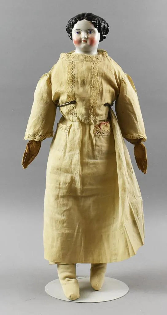 1865 German Flat Top High Brow Doll, 24"
