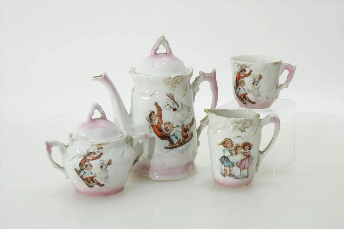 Late 1800s Child's 4 Piece Tea Set