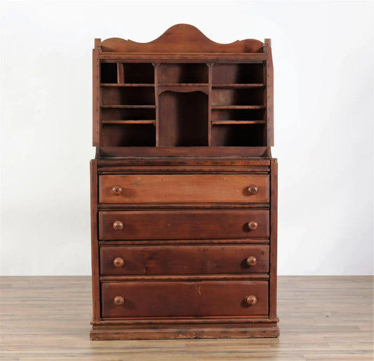 Country Pine Work Chest, 19th C. American