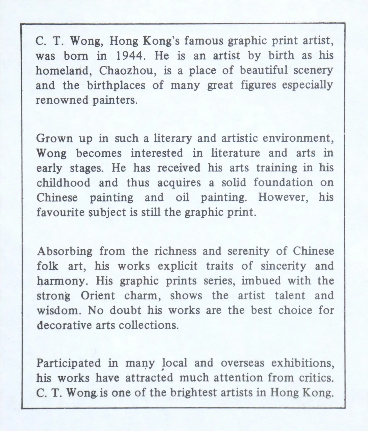 C.T. Wong Diptych Prints