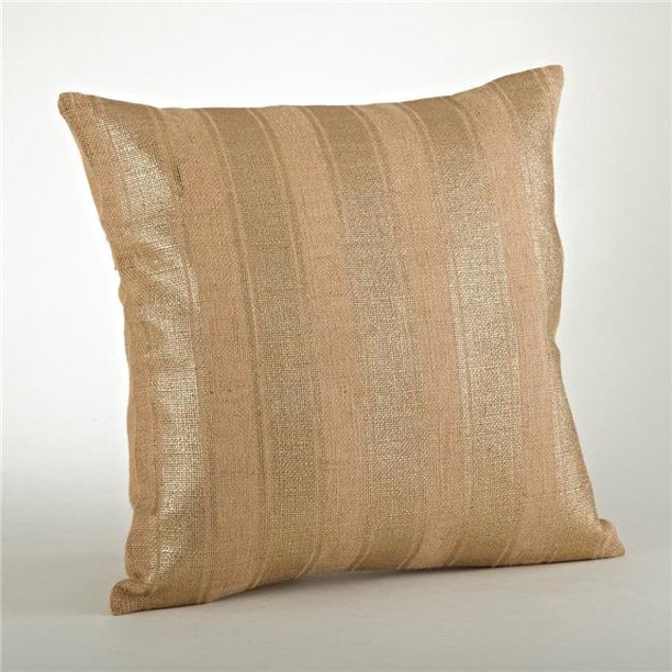 Striped Foil Burlap Pillow