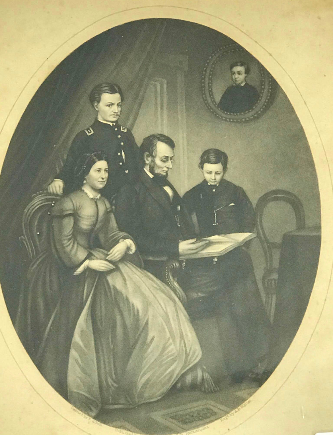 1860's John Dmanty Lincoln Steel Engraving