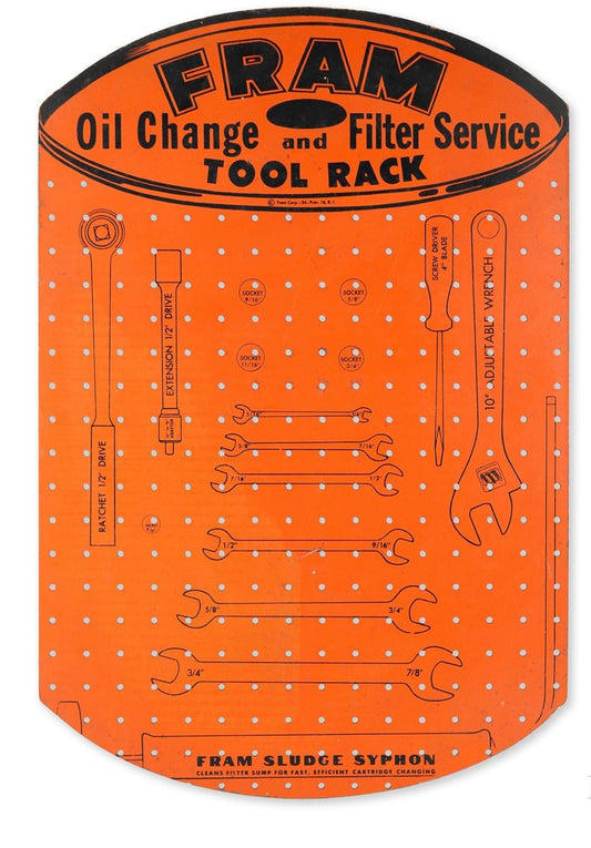1950s Fram Oil Service Tool Rack