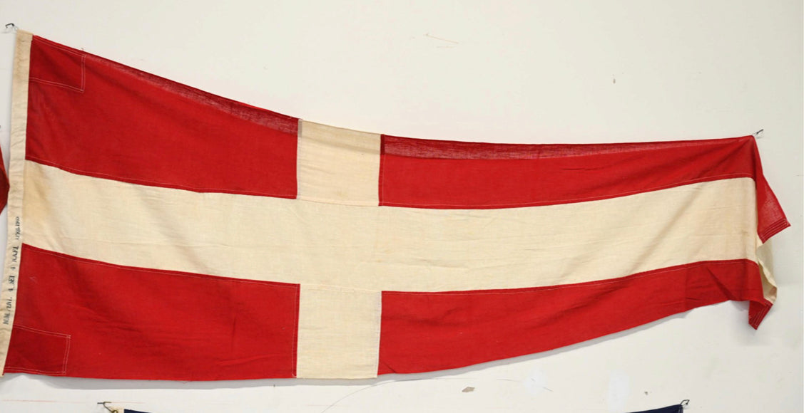 1945 Nautical Signal Flag ICS Pennant 4, dated April 1945