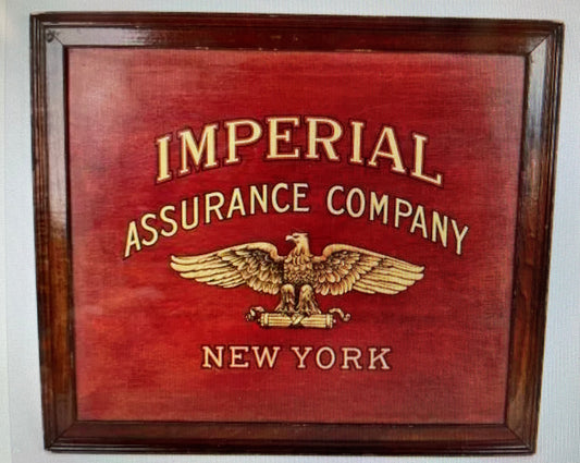 Early 1900s Imperial Assurance Wooden Sign