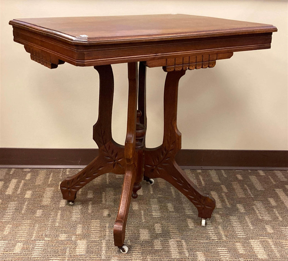 Victorian Walnut Parlor Table, 1890s