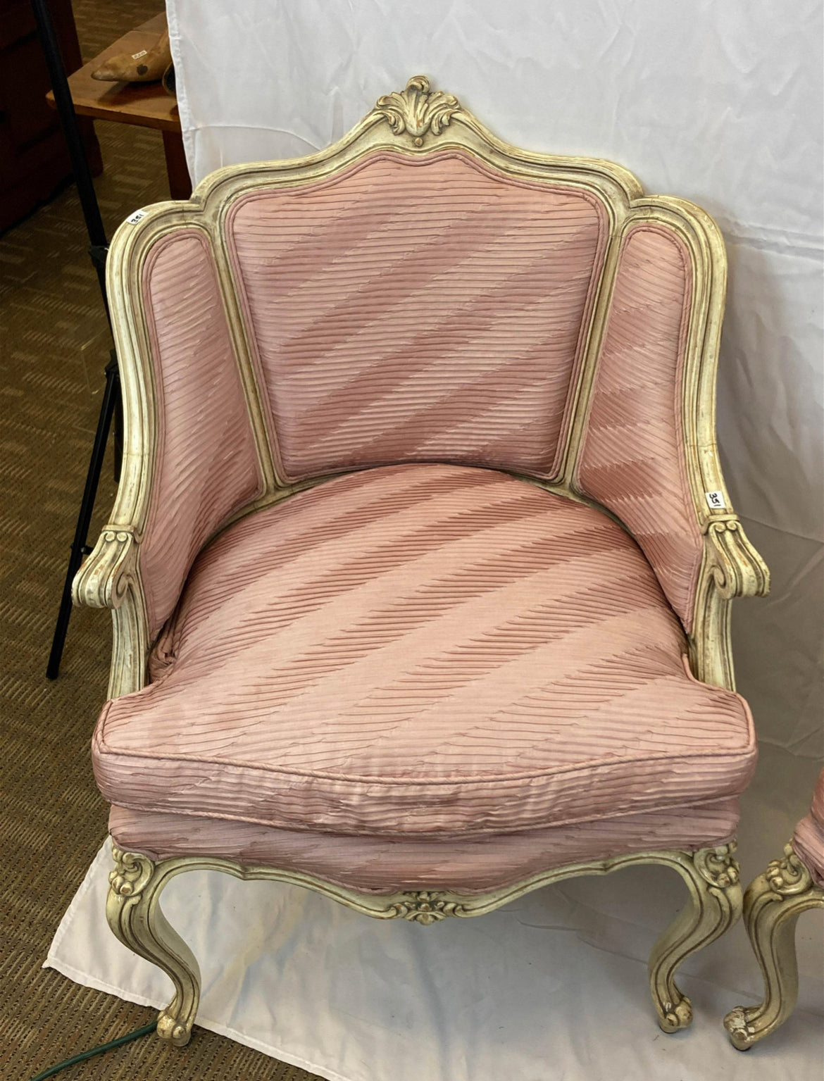 Karges French Feather-Down Silk Chair
