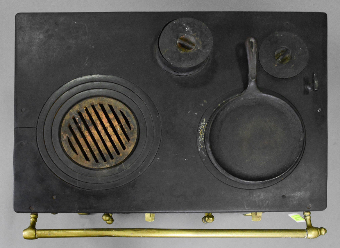 Vintage Black & Gold Cast Iron Stove