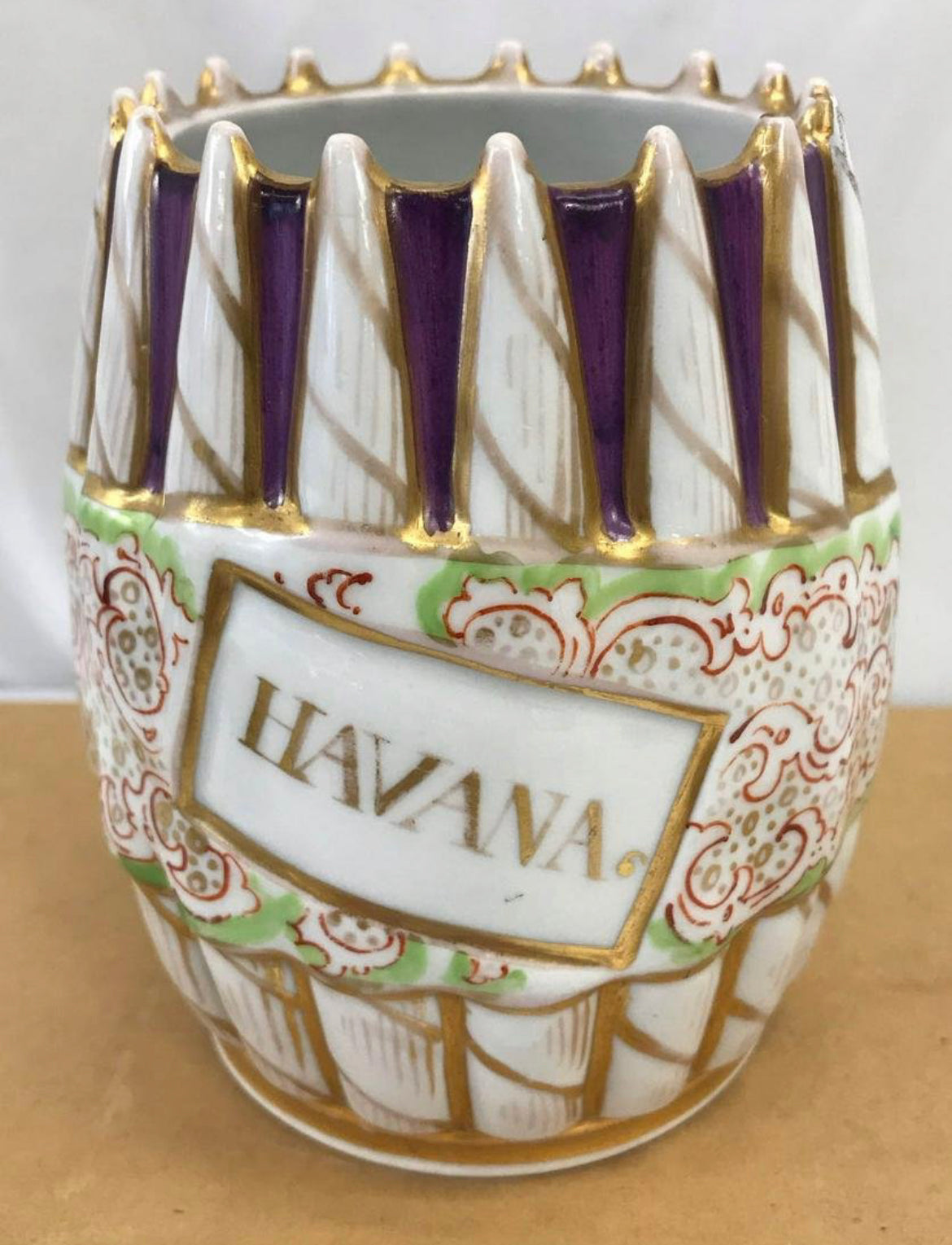 Early 1900s Porcelain Havana Cigar Jar