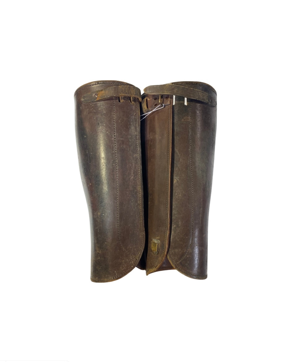 Antique Leather Riding Guards