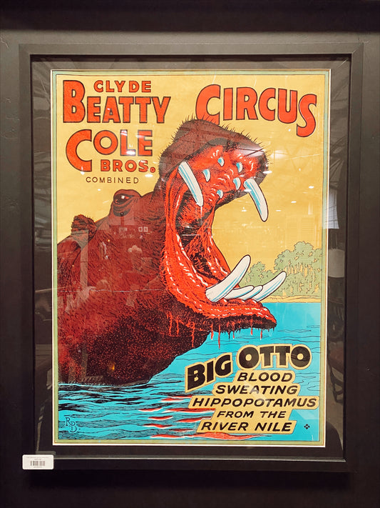 1930s Clyde Beatty Cole Bros. Circus Framed Poster