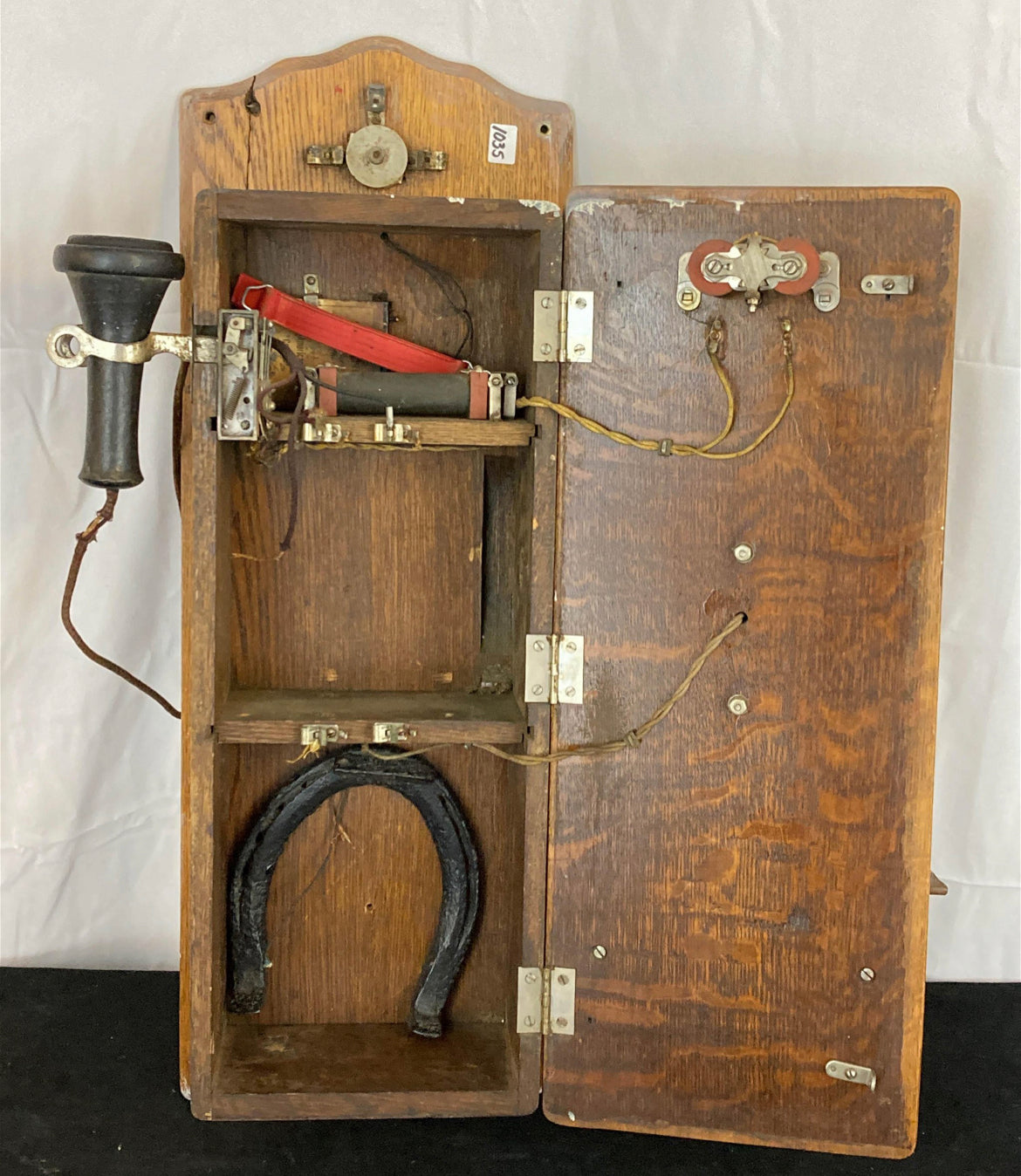 1902 Oak Wall-Mount Hercules Telephone