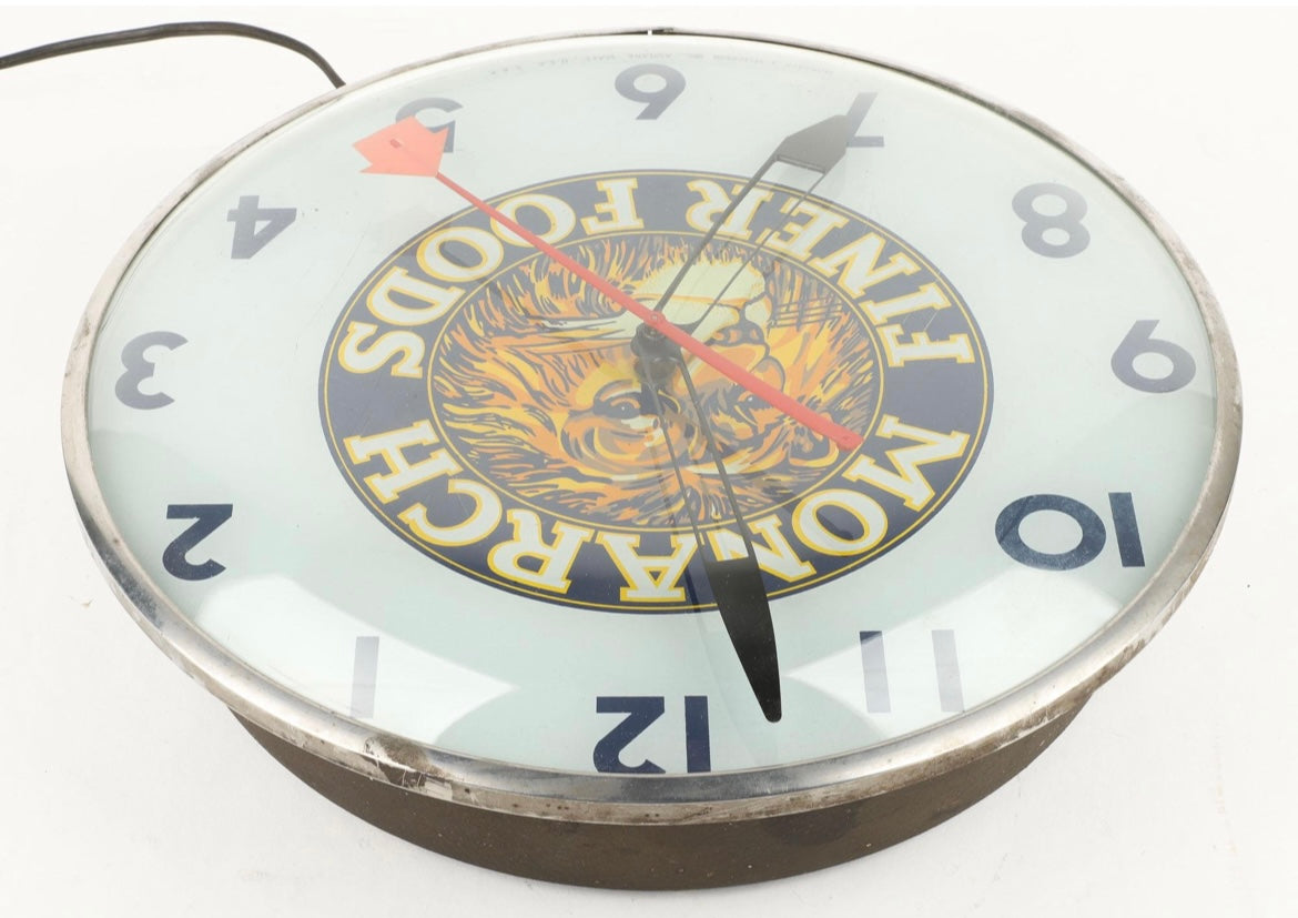 1950s Monarch Foods Lighted Clock