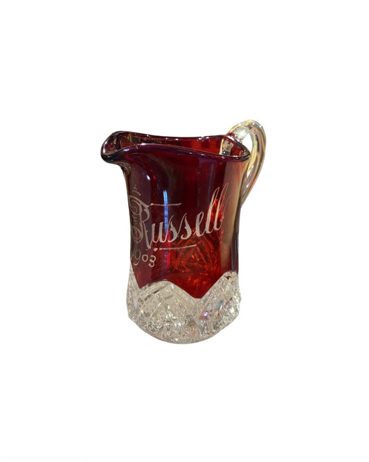 1903 Ruby Red Flash Glass Pitcher