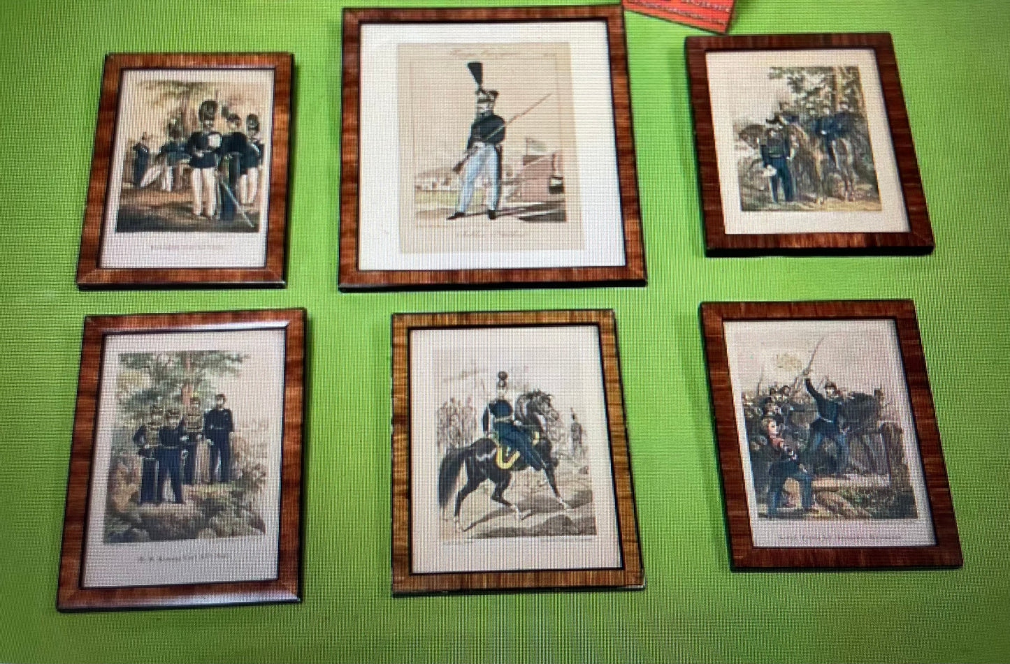 19th c. Hand Colored Military Engravings, Set of 6