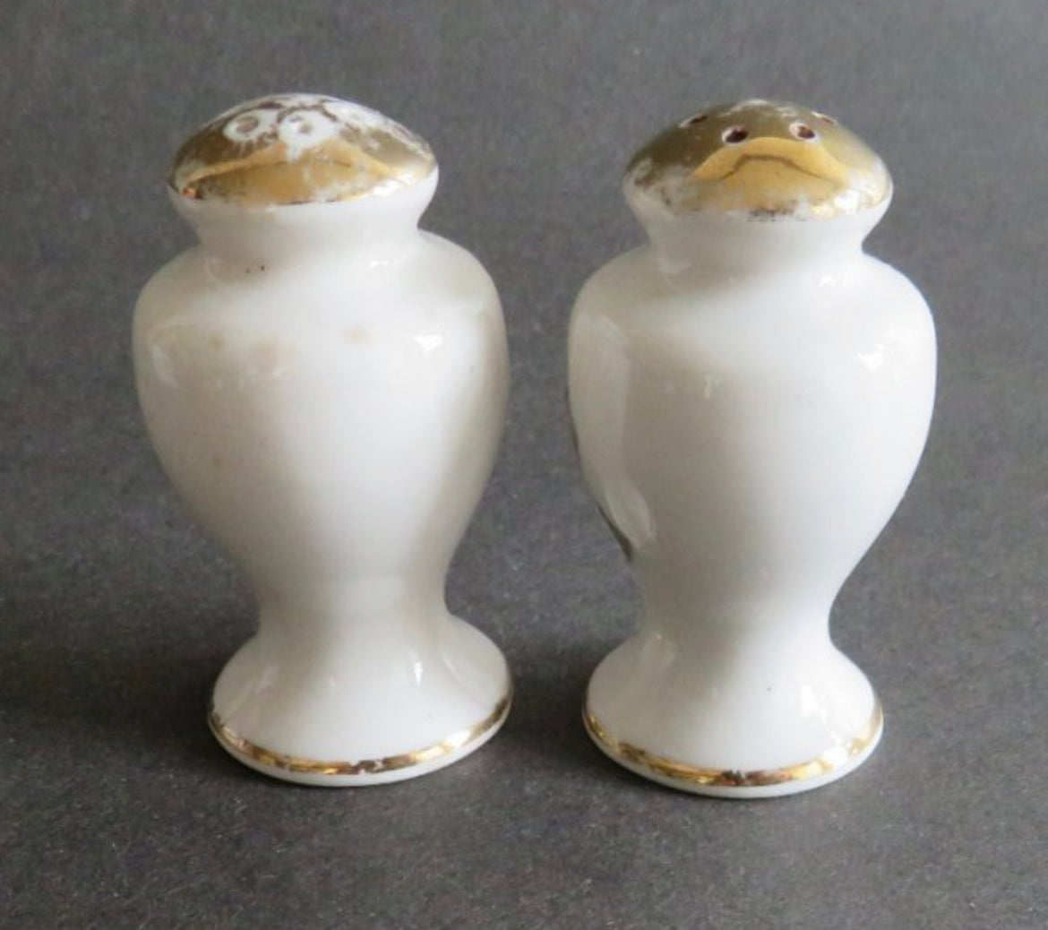 1889 Washington Porcelain Salt & Pepper porcelain shakers