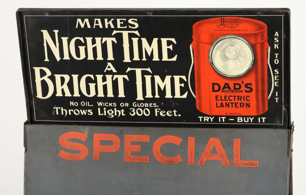 Dad's Electric 1920s Lantern Curb Chalkboard Sign