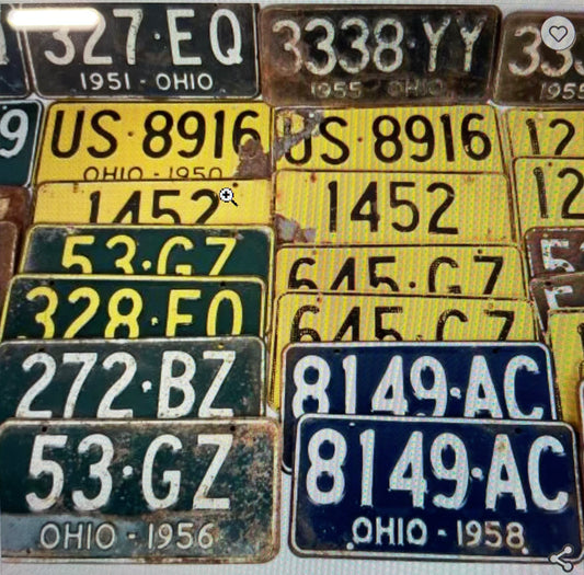 1950s Ohio License Plate