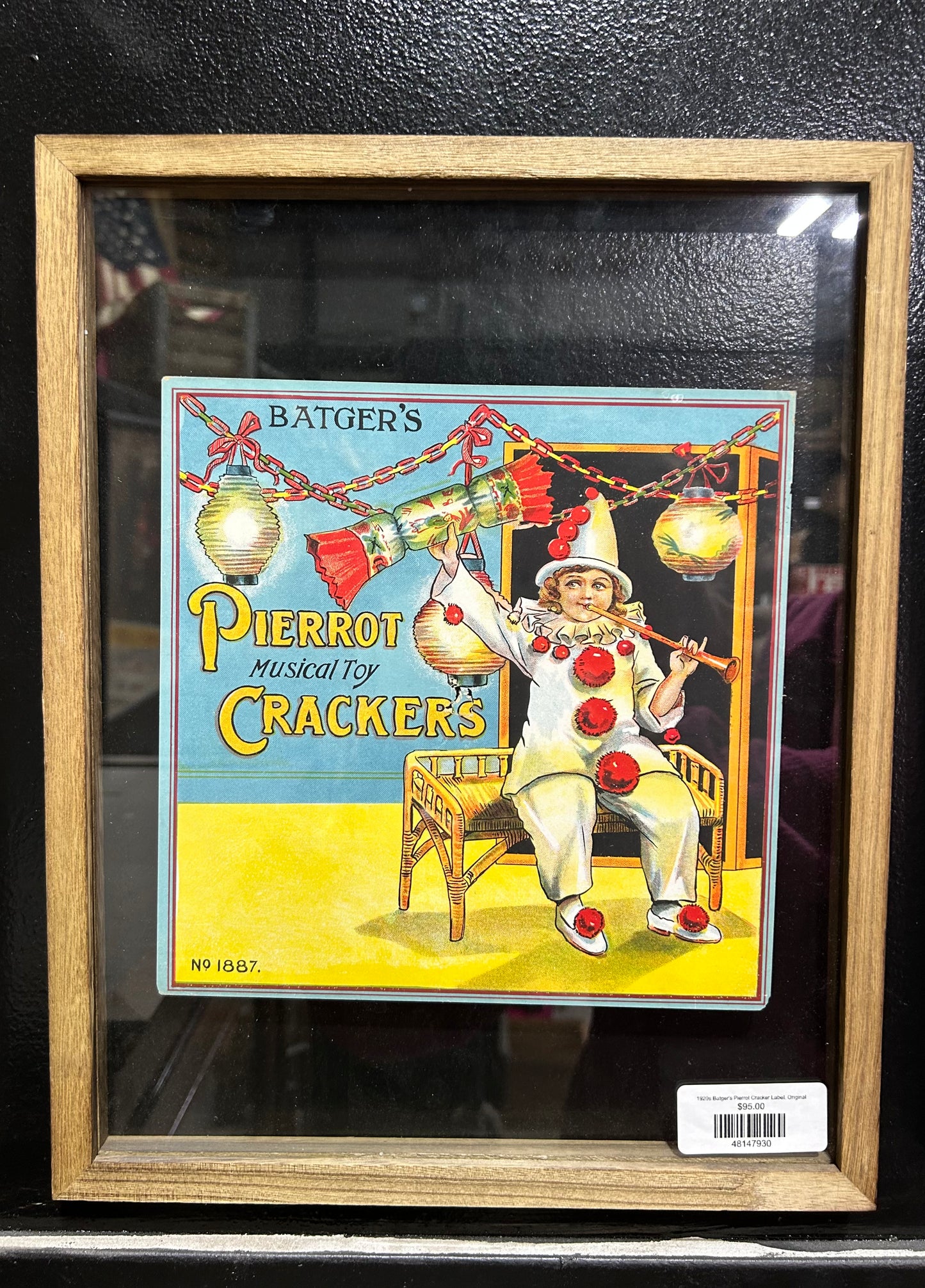 1920s Batger's Pierrot Cracker Label, Original