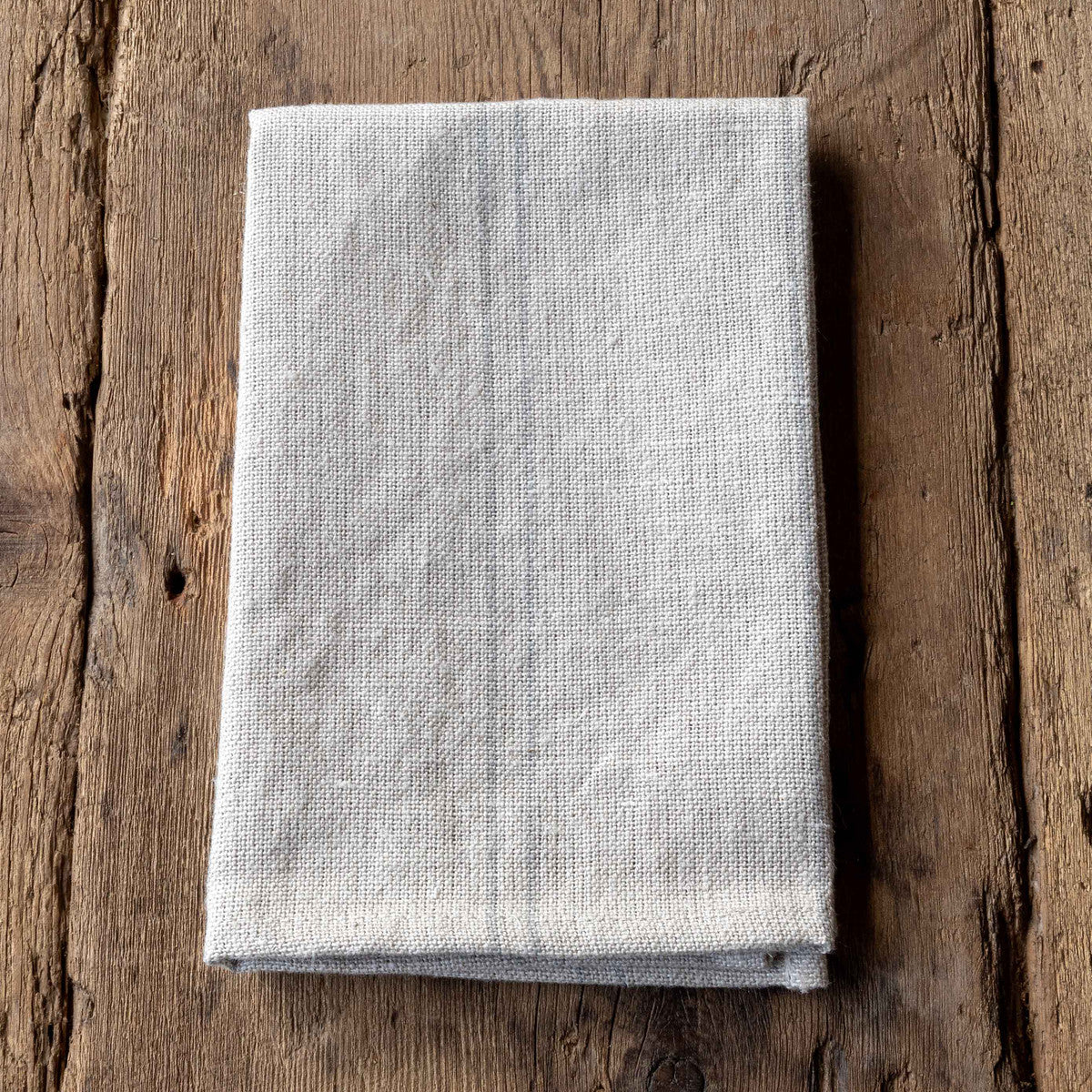 Pewter Pinstriped Woven Linen Cloth Napkin